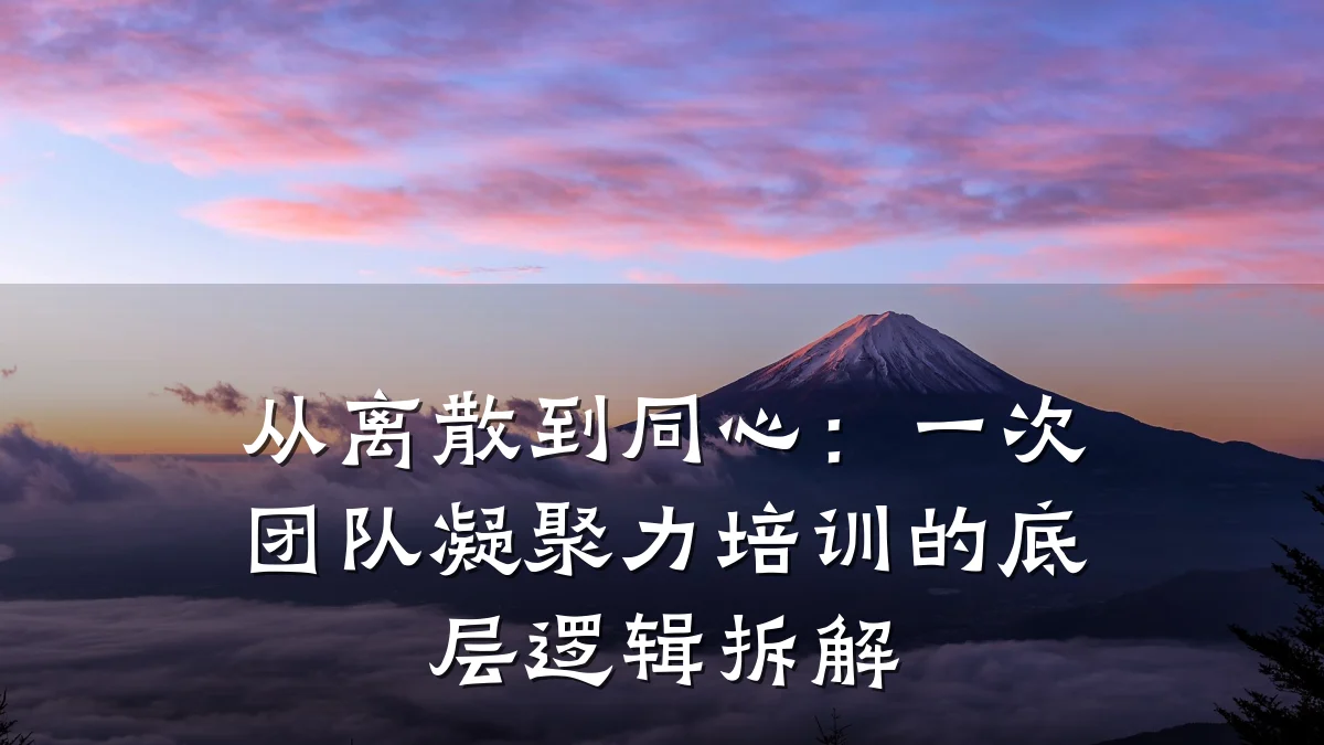 从离散到同心:一次团队凝聚力培训的底层逻辑拆解