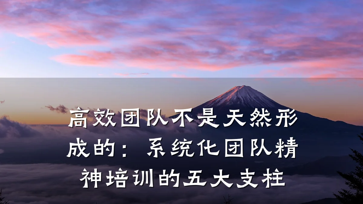 高效团队不是天然形成的:系统化团队精神培训的五大支柱