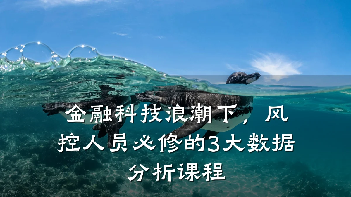 金融科技浪潮下,风控人员必修的3大数据分析课程