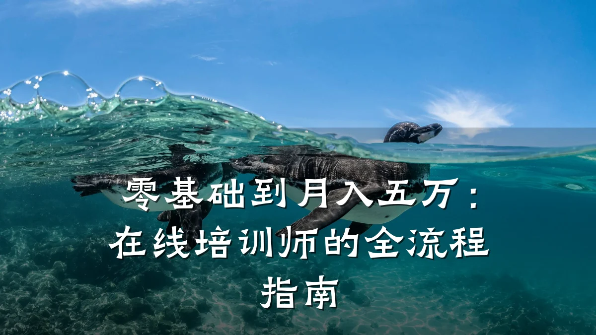 零基础到月入五万:在线培训师的全流程指南