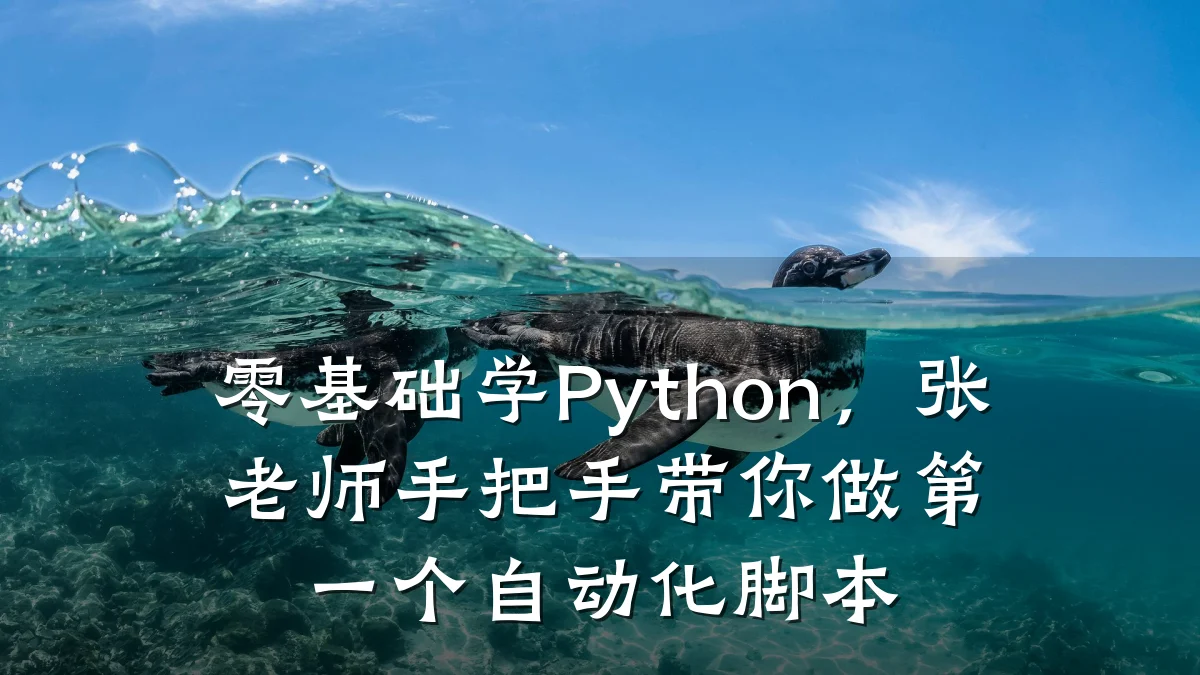 零基础学Python,张老师手把手带你做第一个自动化脚本