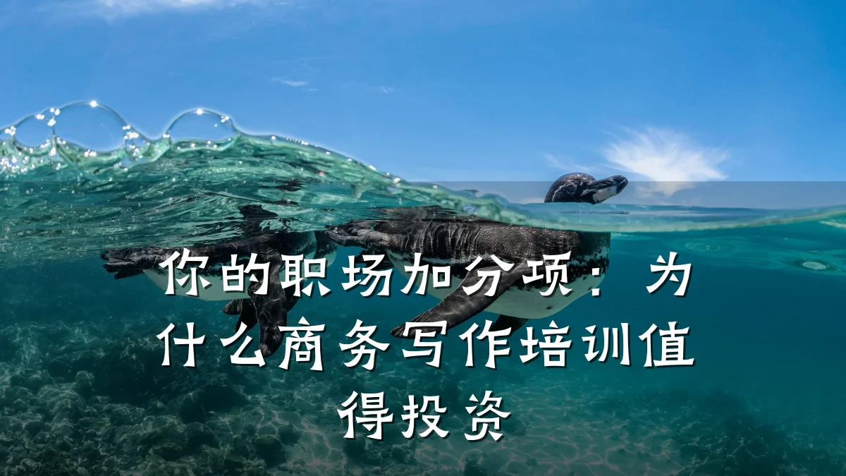 你的职场加分项:为什么商务写作培训值得投资