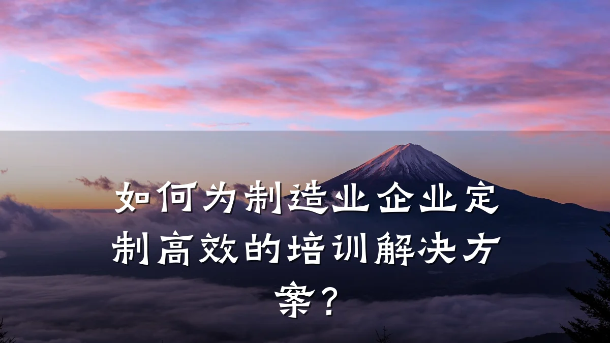 如何为制造业企业定制高效的培训解决方案?