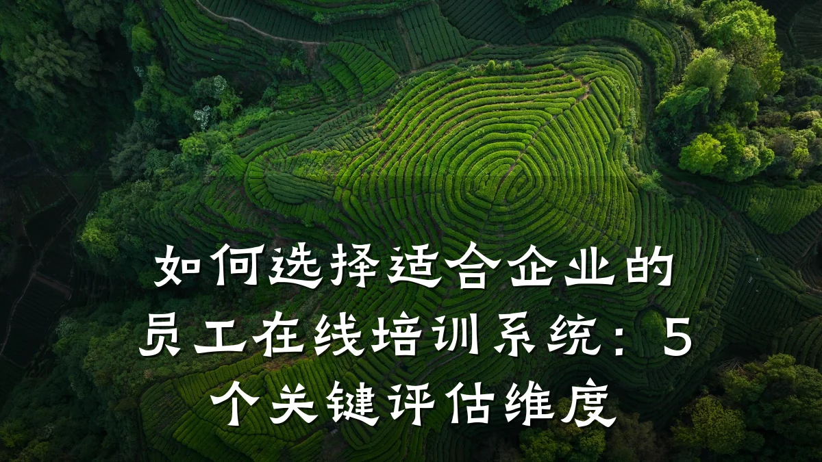 如何选择适合企业的员工在线培训系统:5个关键评估维度