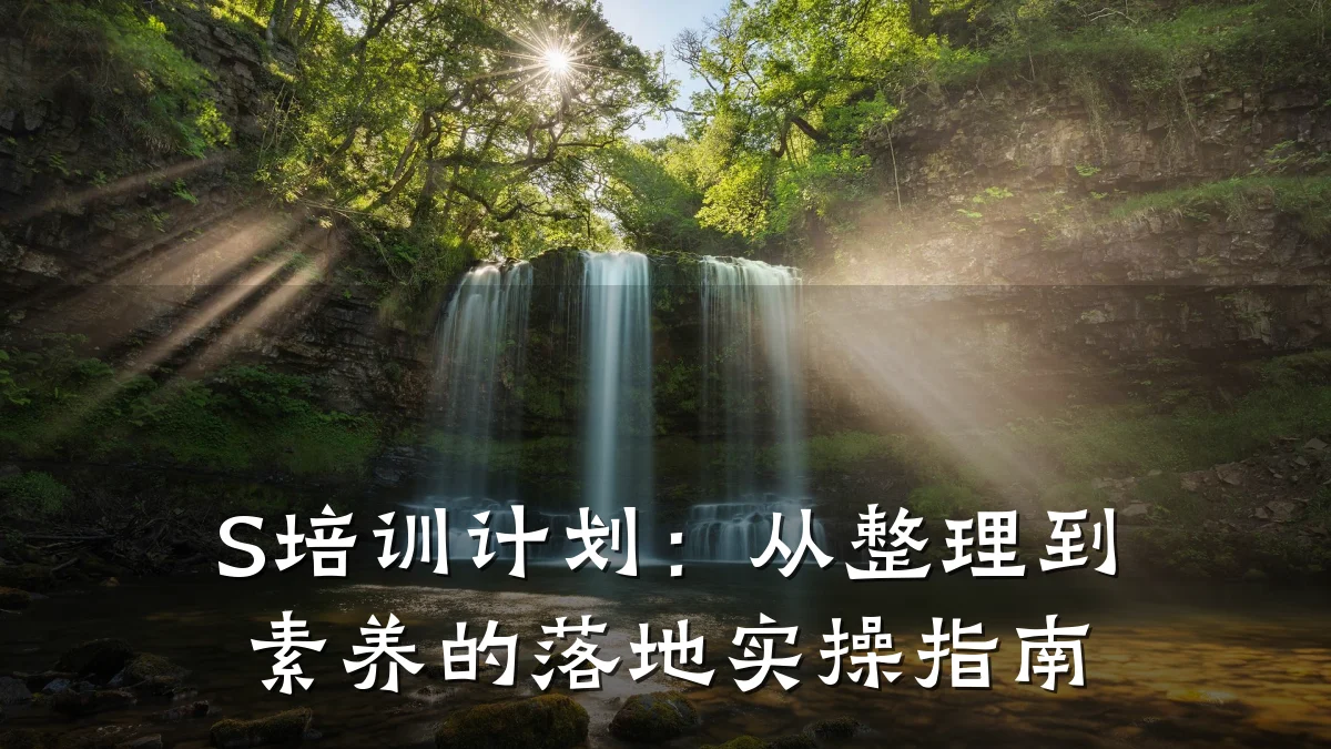 S培训计划:从整理到素养的落地实操指南