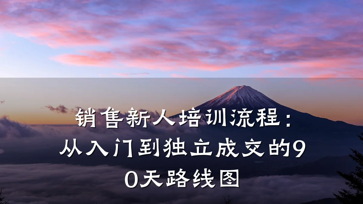 销售新人培训流程:从入门到独立成交的90天路线图
