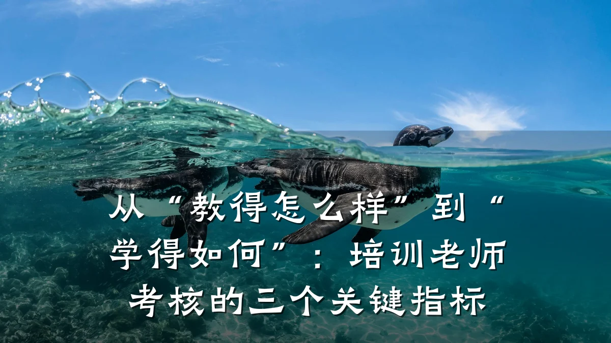 从“教得怎么样”到“学得如何”:培训老师考核的三个关键指标