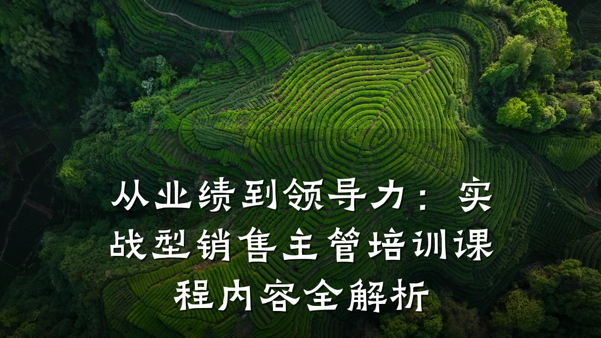 从业绩到领导力:实战型销售主管培训课程内容全解析
