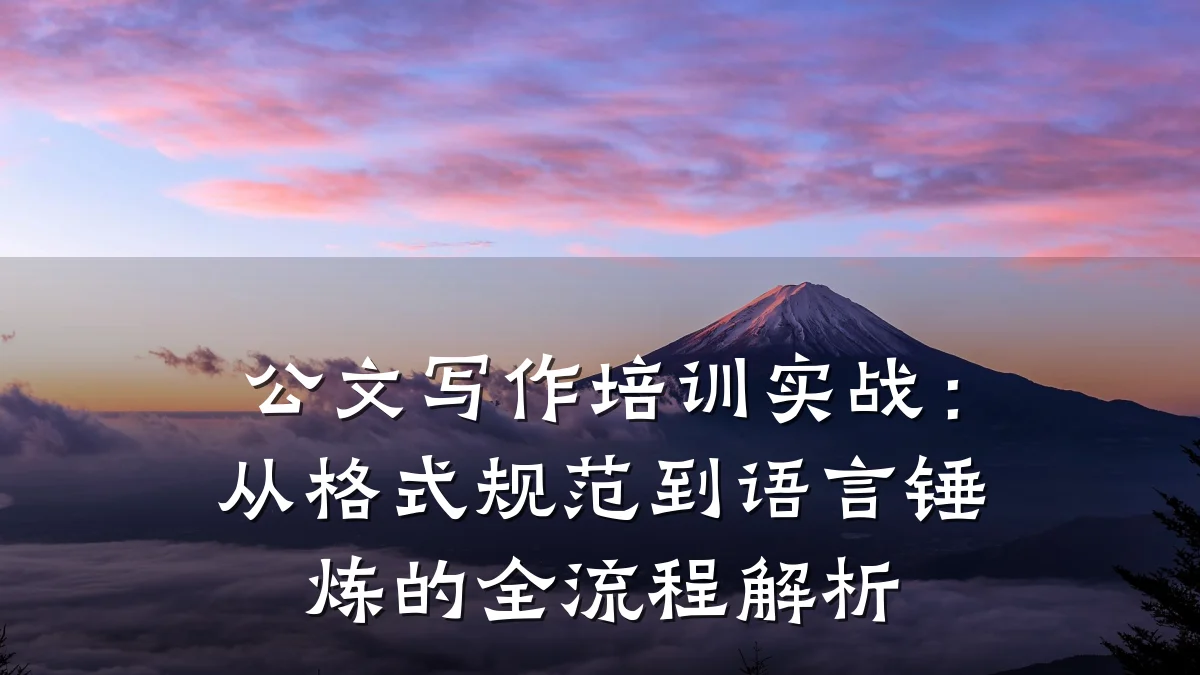 公文写作培训实战:从格式规范到语言锤炼的全流程解析