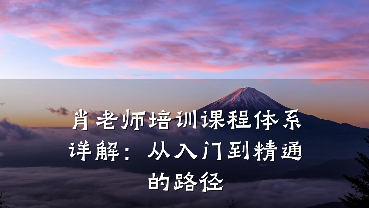 肖老师培训课程体系详解:从入门到精通的路径