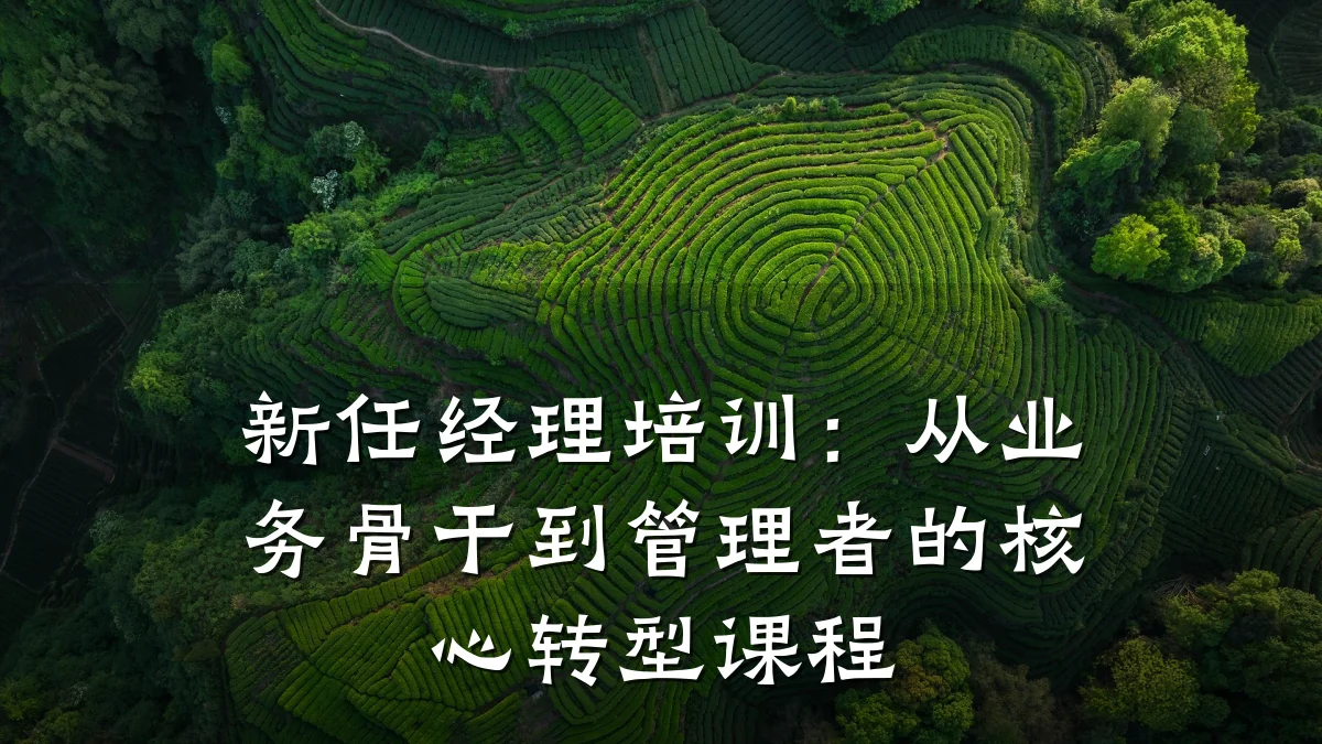 新任经理培训:从业务骨干到管理者的核心转型课程