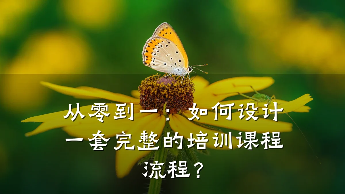 从零到一:如何设计一套完整的培训课程流程?