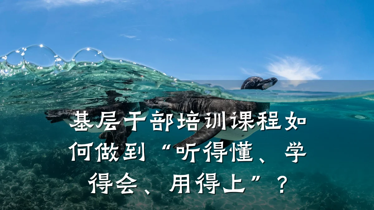 基层干部培训课程如何做到“听得懂、学得会、用得上”?