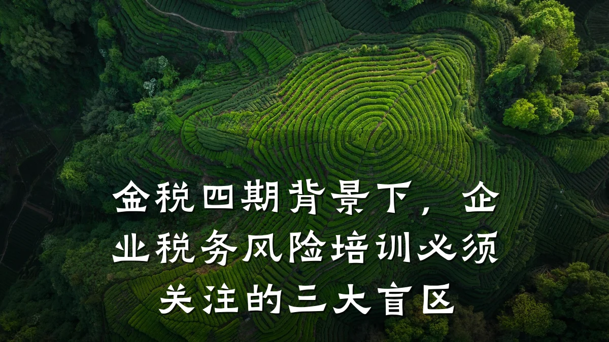金税四期背景下,企业税务风险培训必须关注的三大盲区