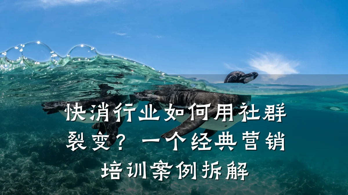 快消行业如何用社群裂变?一个经典营销培训案例拆解