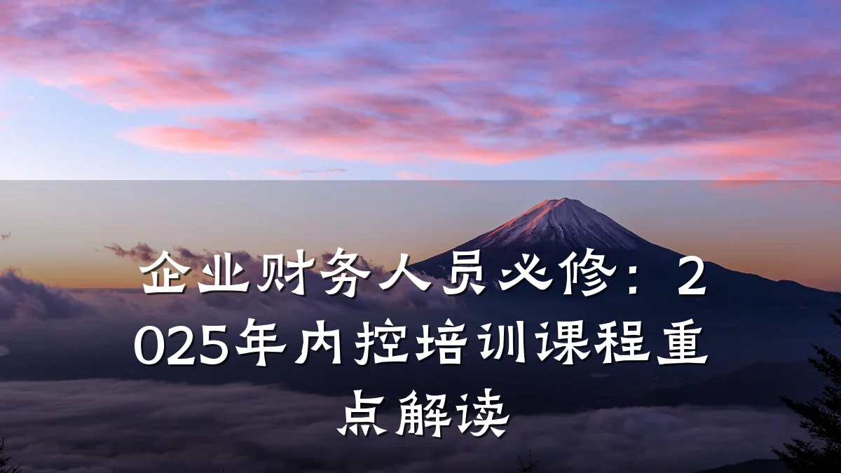 企业财务人员必修:2025年内控培训课程重点解读