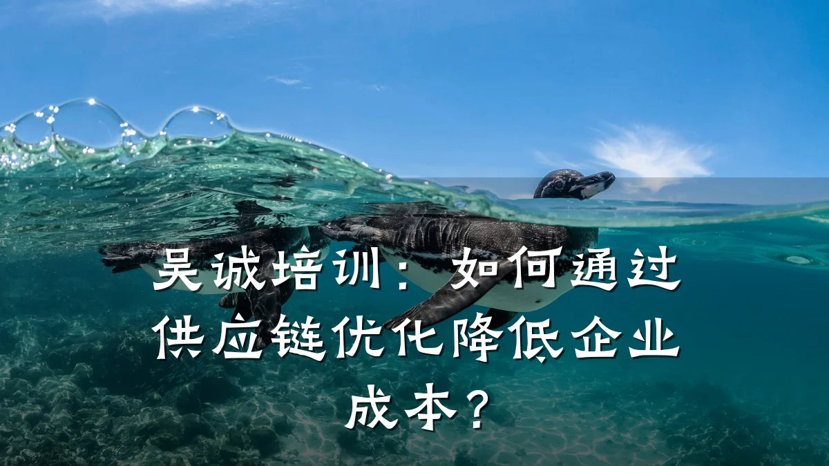 吴诚培训：如何通过供应链优化降低企业成本？