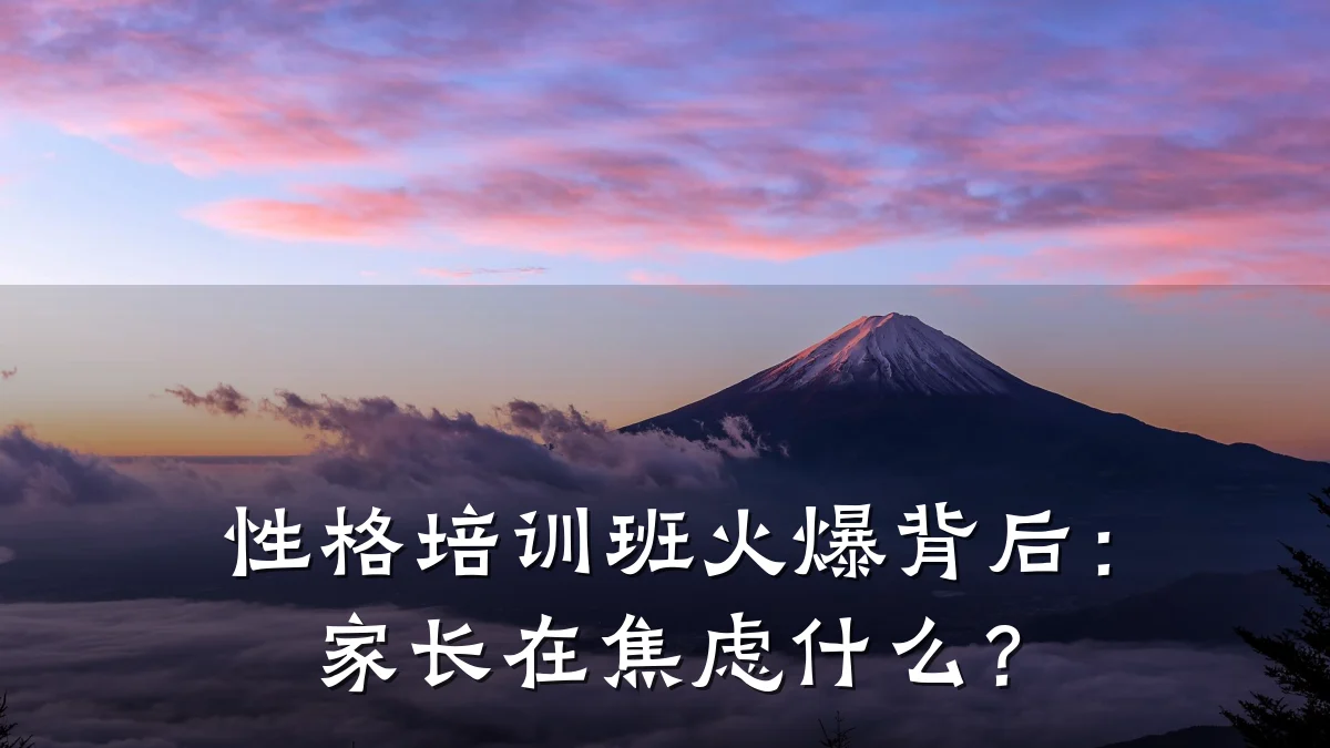 性格培训班火爆背后:家长在焦虑什么?
