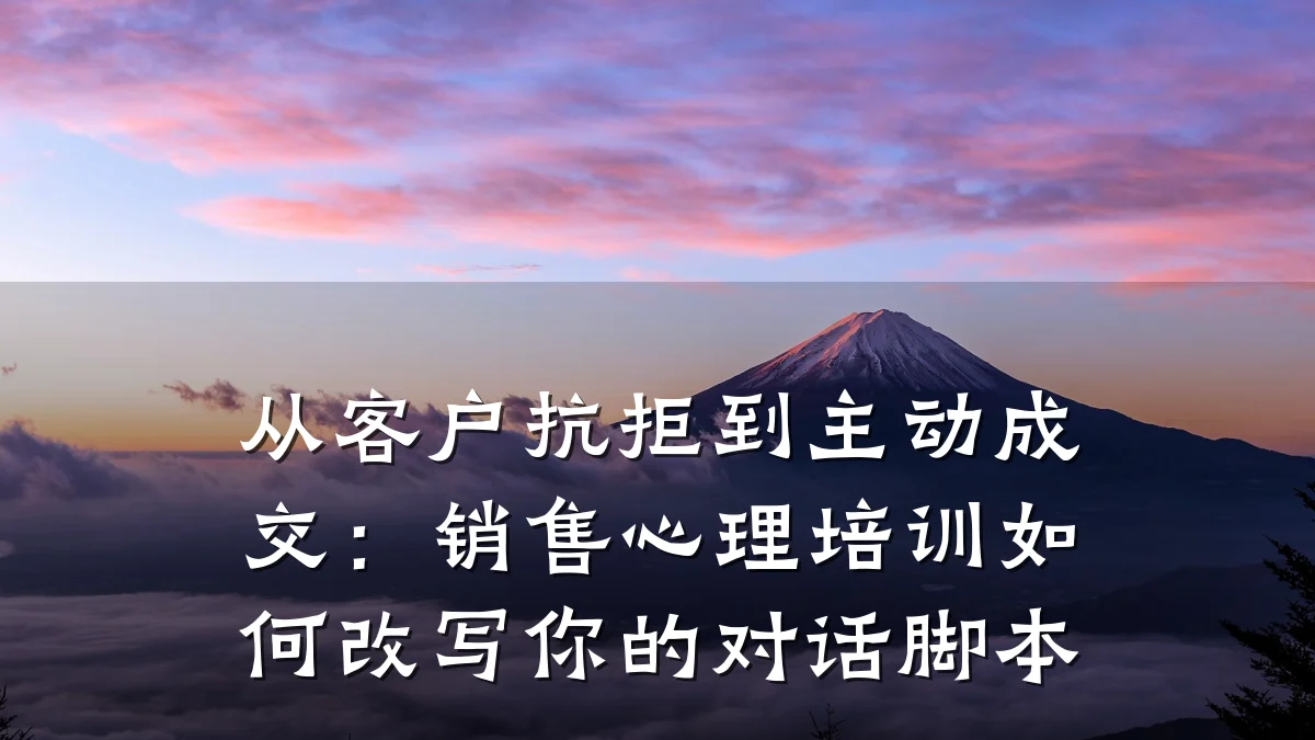 从客户抗拒到主动成交:销售心理培训如何改写你的对话脚本