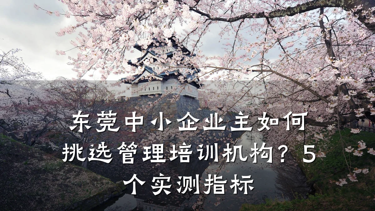 东莞中小企业主如何挑选管理培训机构?5个实测指标