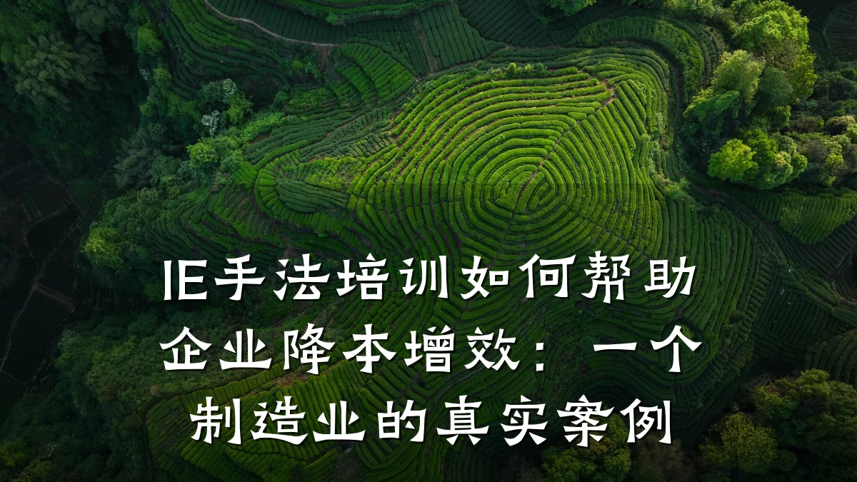 IE手法培训如何帮助企业降本增效:一个制造业的真实案例