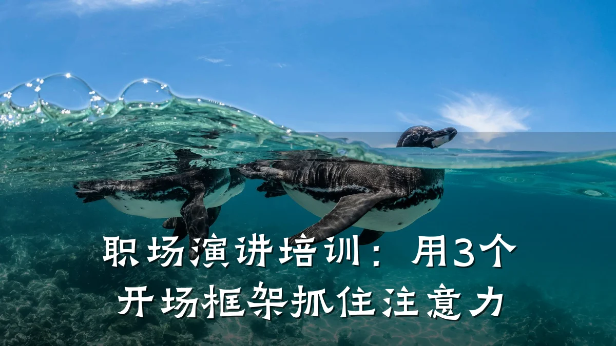 职场演讲培训：用3个开场框架抓住注意力