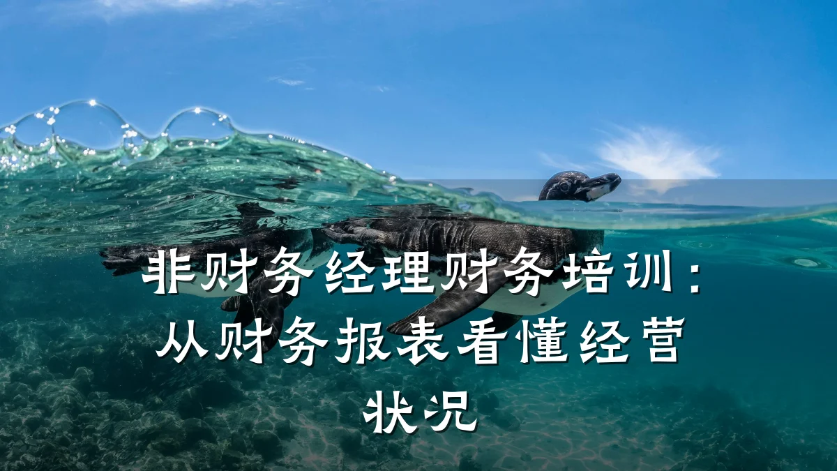 非财务经理财务培训:从财务报表看懂经营状况