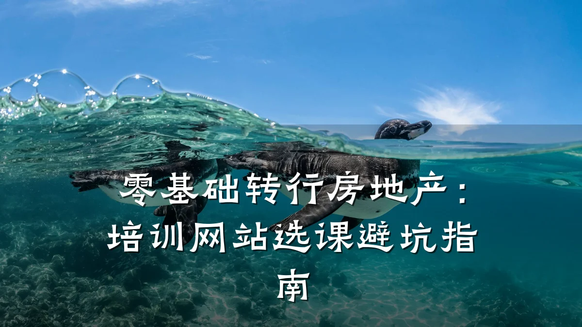 零基础转行房地产:培训网站选课避坑指南