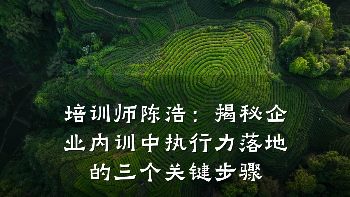 培训师陈浩:揭秘企业内训中执行力落地的三个关键步骤