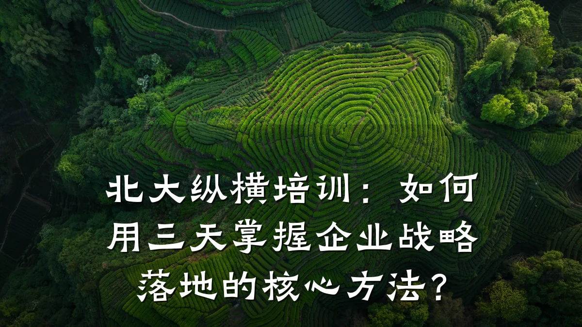北大纵横培训:如何用三天掌握企业战略落地的核心方法?