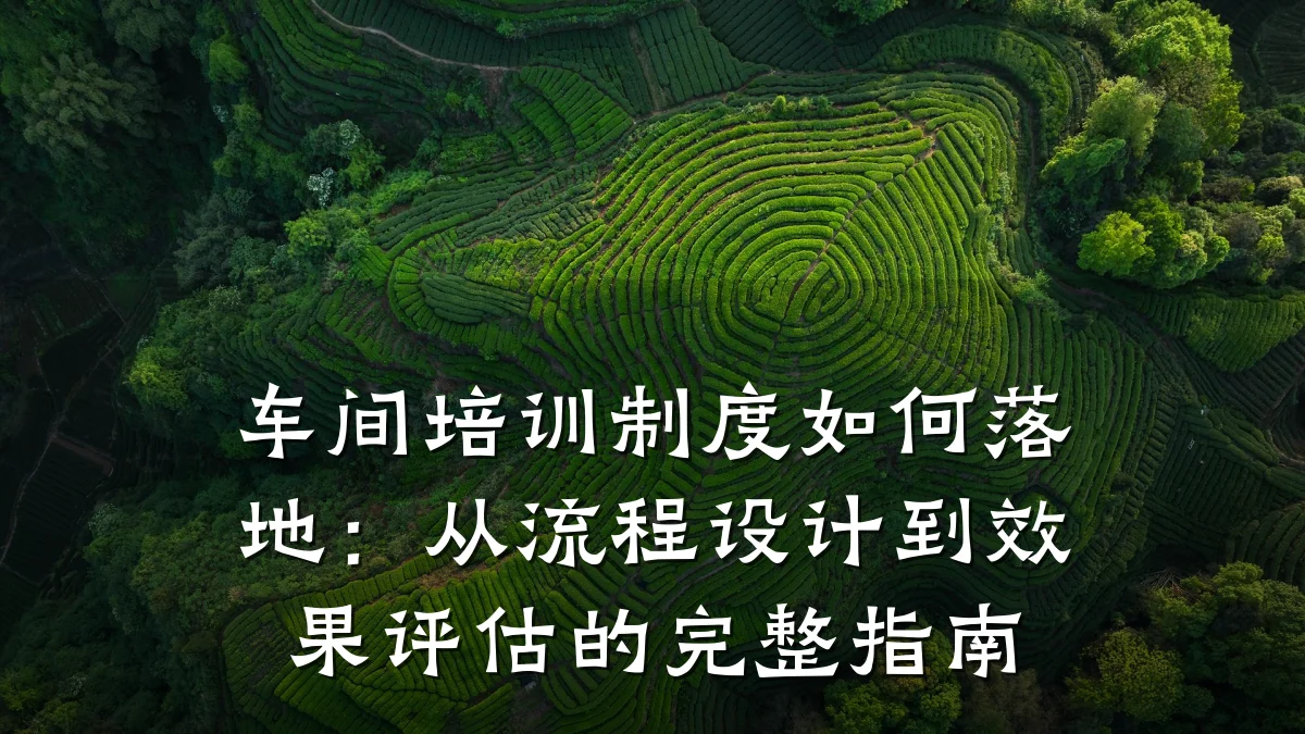 车间培训制度如何落地:从流程设计到效果评估的完整指南