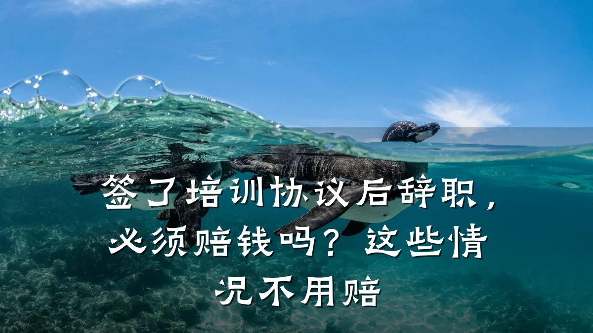 签了培训协议后辞职,必须赔钱吗?这些情况不用赔