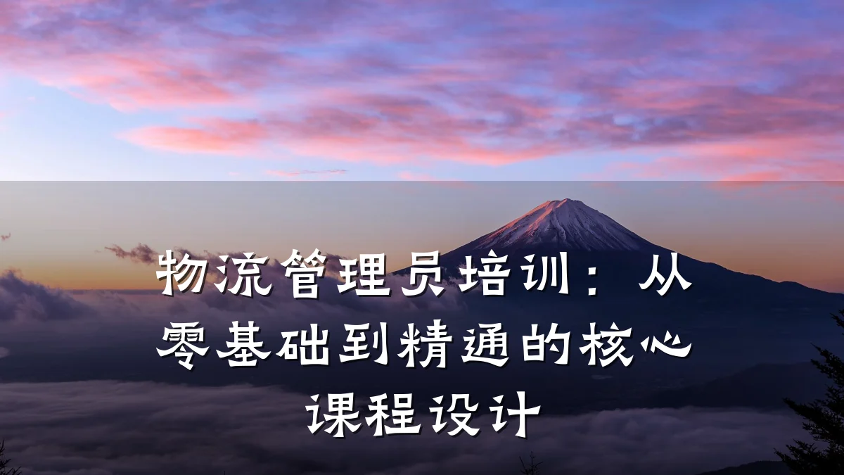 物流管理员培训:从零基础到精通的核心课程设计