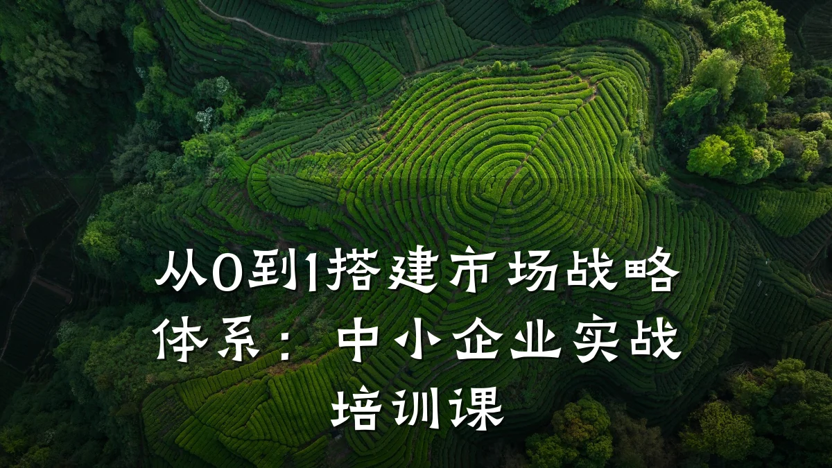 从0到1搭建市场战略体系:中小企业实战培训课
