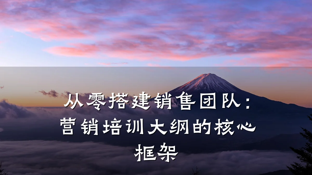 从零搭建销售团队:营销培训大纲的核心框架