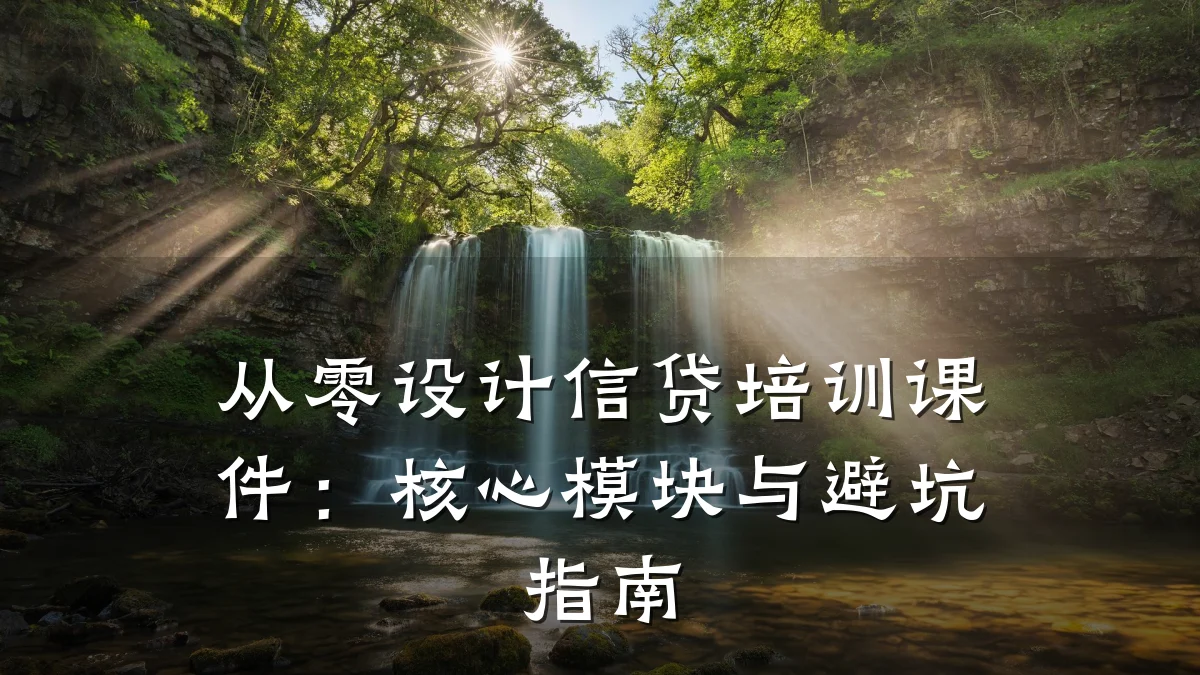 从零设计信贷培训课件:核心模块与避坑指南