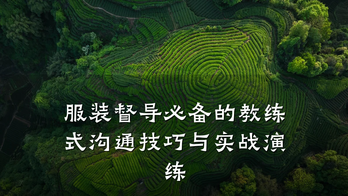 服装督导必备的教练式沟通技巧与实战演练