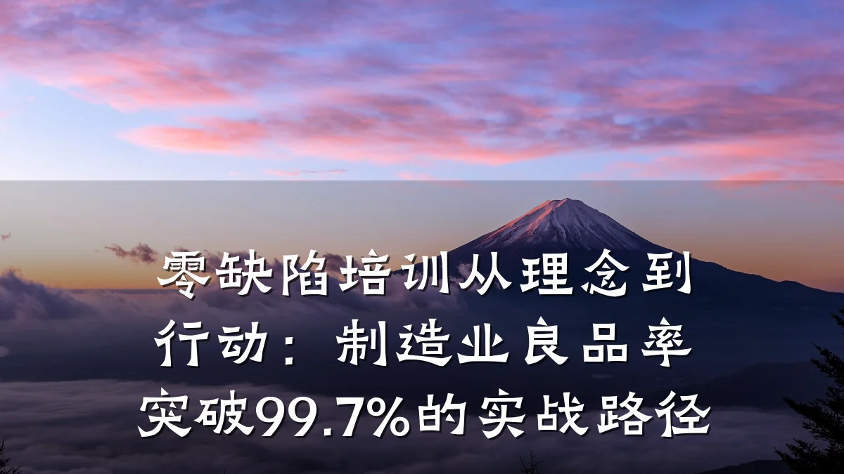零缺陷培训从理念到行动:制造业良品率突破99.7%的实战路径