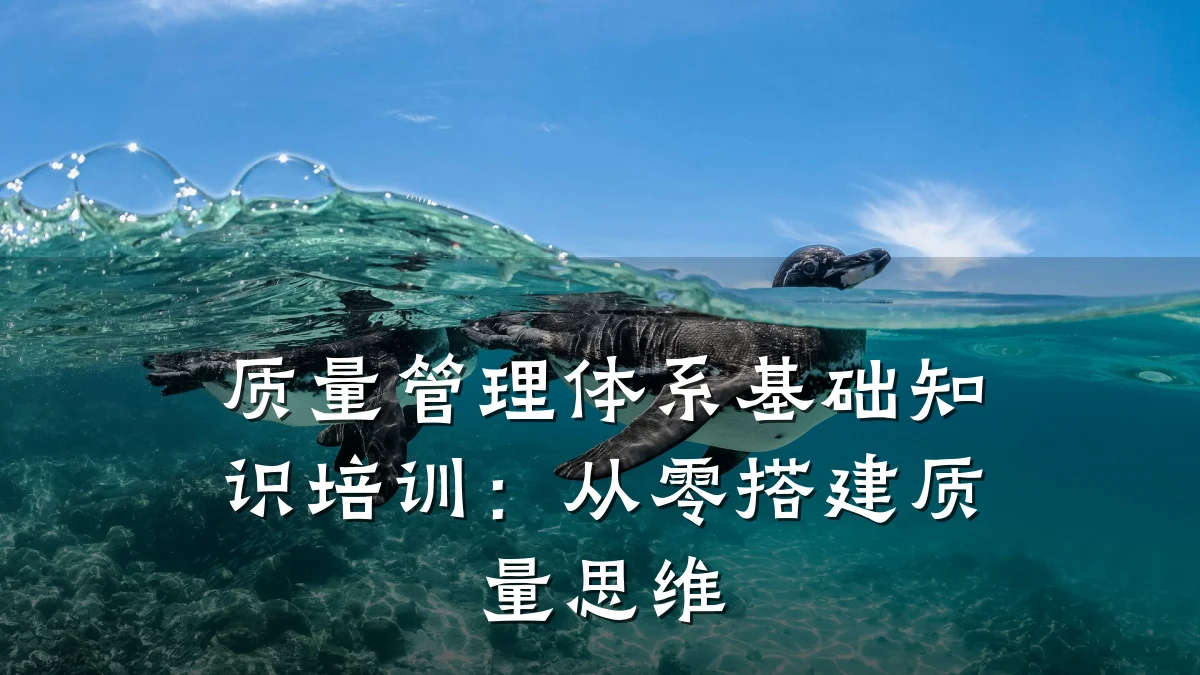 质量管理体系基础知识培训：从零搭建质量思维