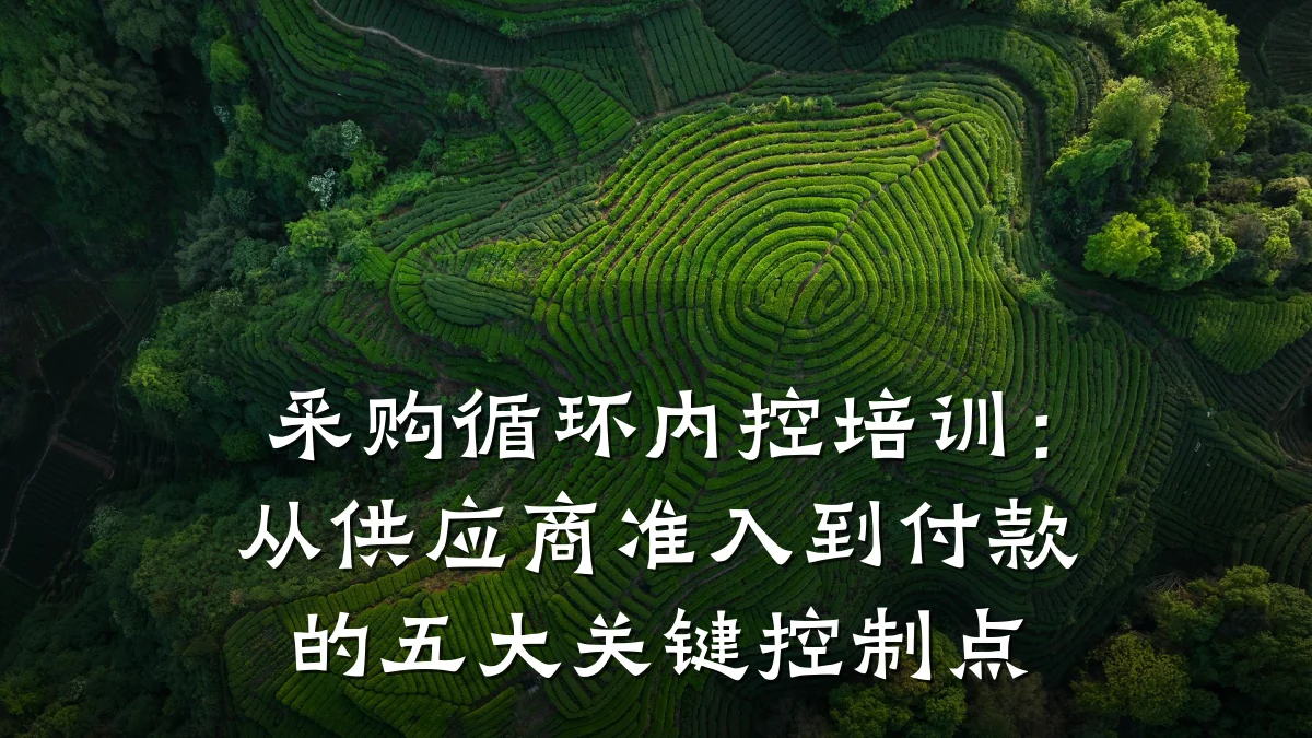 采购循环内控培训:从供应商准入到付款的五大关键控制点
