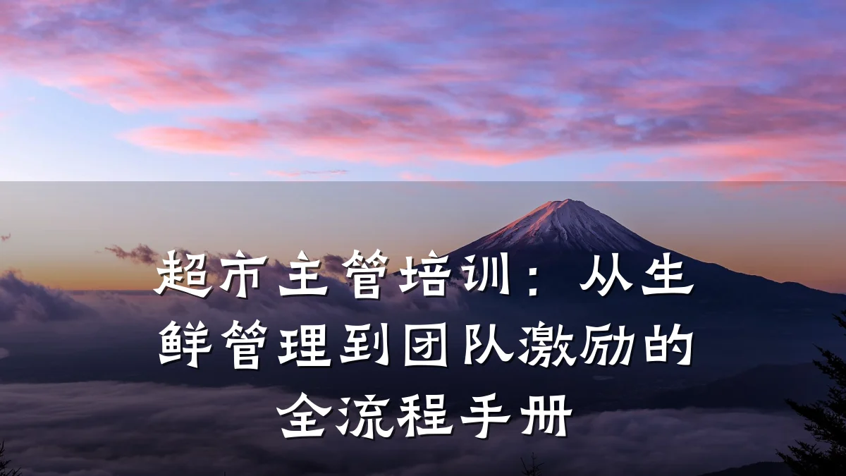 超市主管培训:从生鲜管理到团队激励的全流程手册