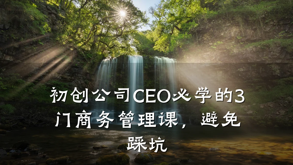 初创公司CEO必学的3门商务管理课,避免踩坑