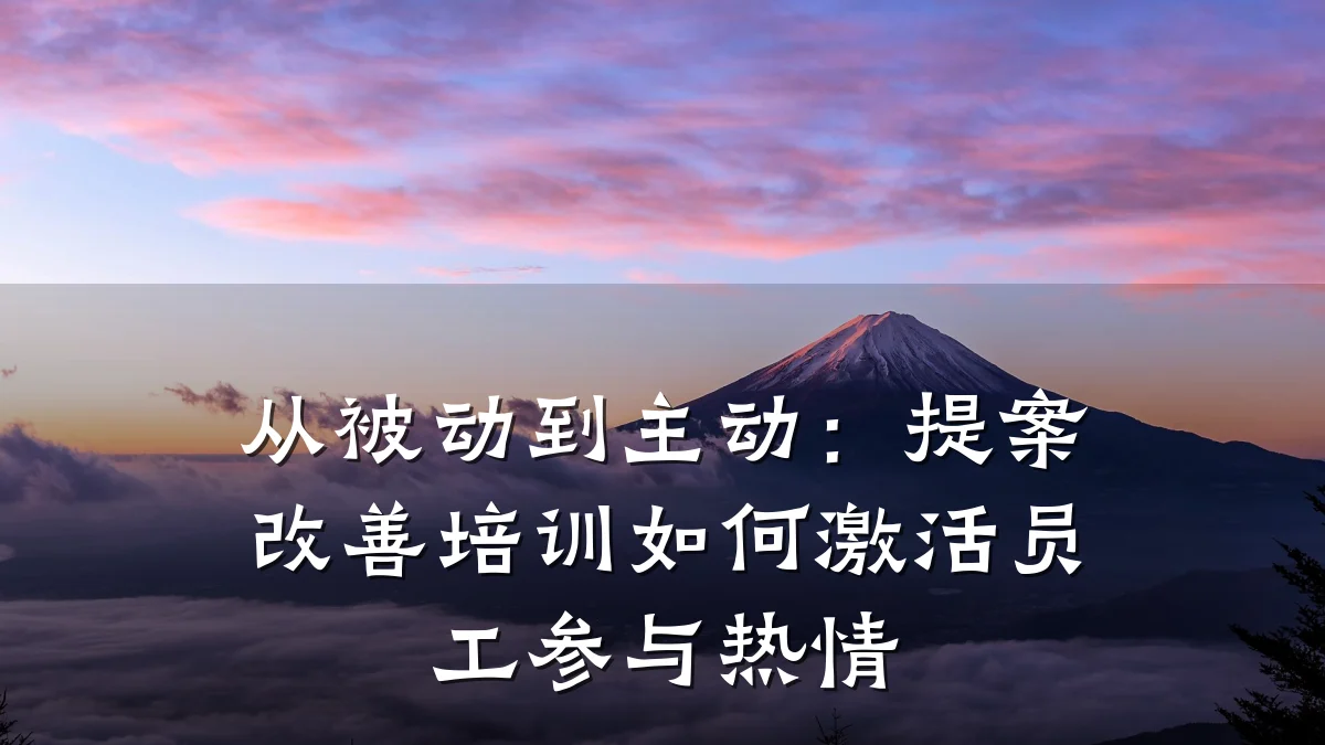 从被动到主动:提案改善培训如何激活员工参与热情