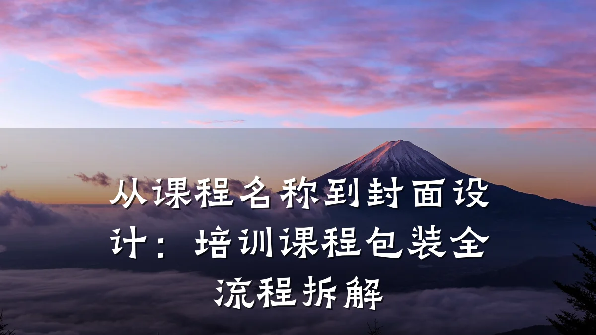 从课程名称到封面设计:培训课程包装全流程拆解