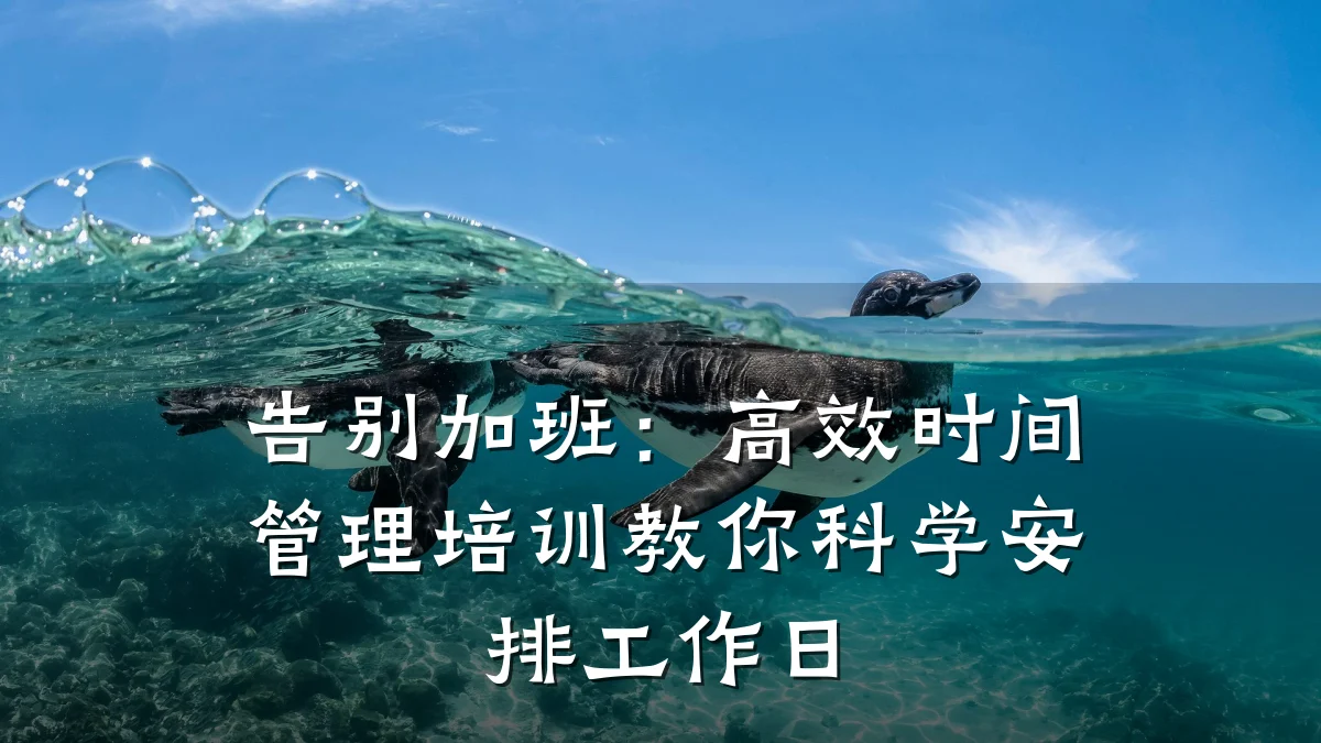 告别加班:高效时间管理培训教你科学安排工作日