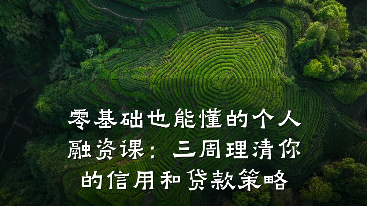 零基础也能懂的个人融资课:三周理清你的信用和贷款策略