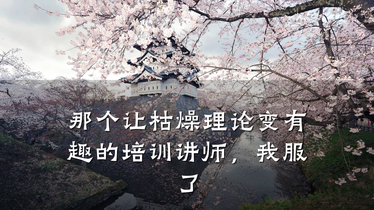 那个让枯燥理论变有趣的培训讲师,我服了
