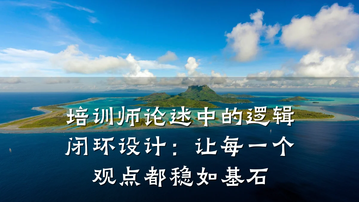 培训师论述中的逻辑闭环设计:让每一个观点都稳如基石