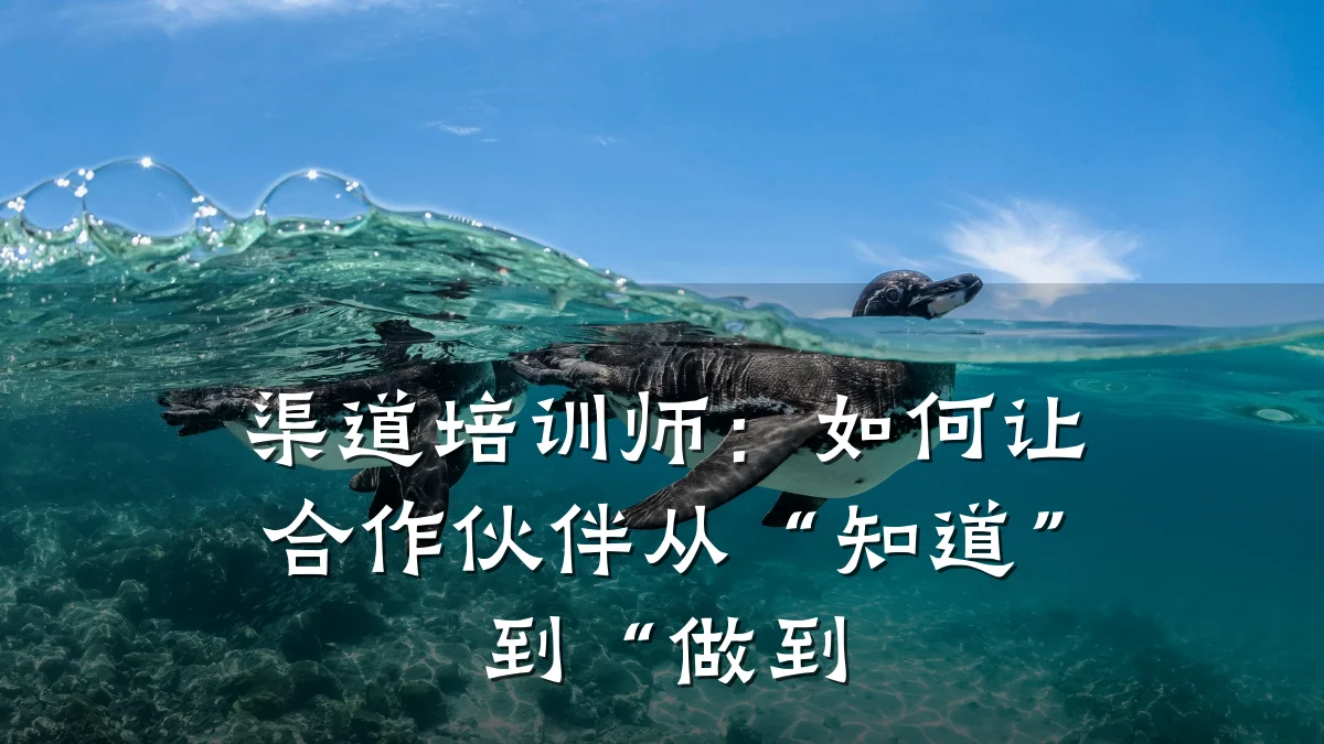 渠道培训师:如何让合作伙伴从“知道”到“做到